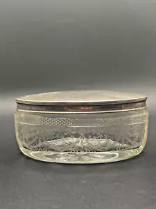 Antique Cut Glass Vanity Jar with Sterling Lid, Birmingham 1913 - Picture 1 of 11