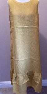 Seasalt Kleid Größen 12 14 16 18 Fern Meerleinen Sandstein gelb ärmellos - Bild 1 von 6