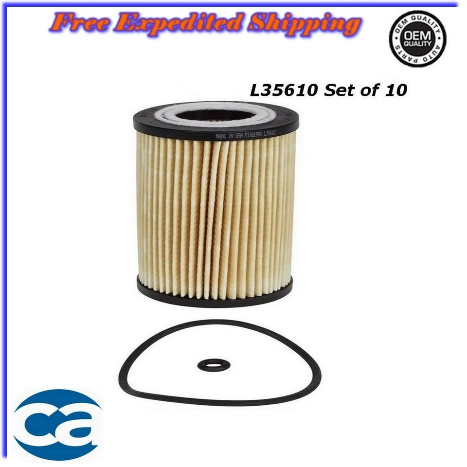 Комплект масляных фильтров из 10 для Kia Amanti, Sedona, Hyundai Santa Fe, Sonata 3,3 л, 3,8 л - Изображение 1 из 1