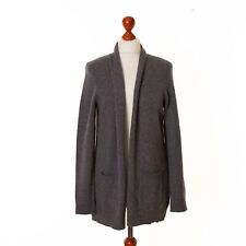Cardigan aperto da donna grigio 100% lana vergine taglia D 42