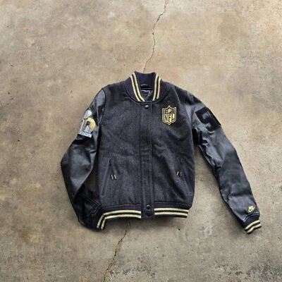 Nike Rare NFL Super Bowl 50 Wool Star Embroidered Leather Jacket Limited Nwt - Image 1 of 4