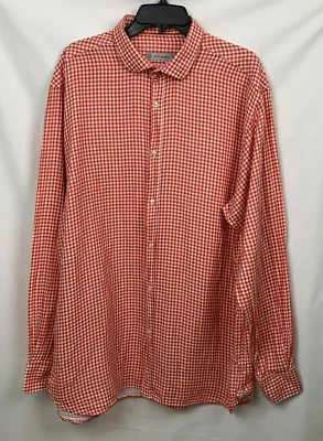 Camisa Scott James Roja/Blanca Cuadros Cuello Botones Algodón Talla XXL Foto 1 de 4