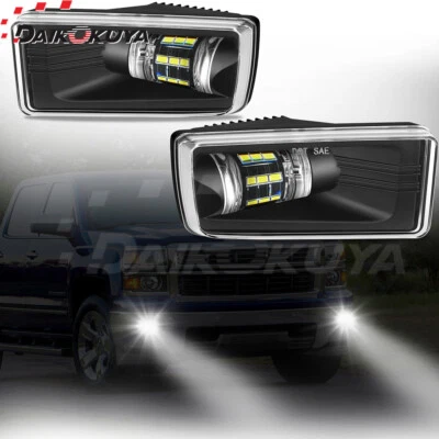 For 2007-2014 Chevy Silverado Avalanche Suburban Tahoe GMC Yukon LED Fog Lights - Image 1 of 4