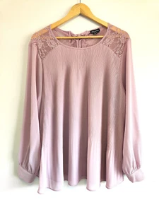 City Chic Lust after Dusty Lilac Lace Top Sz 16 - Picture 1 of 7