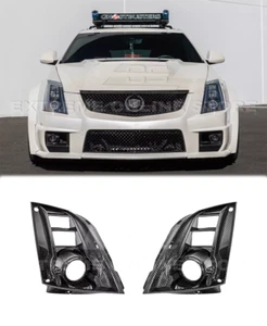 Carbon Fiber Headlights Cover For 09-15 Cadillac CTS V Replacement Internal Lens - Picture 1 of 21