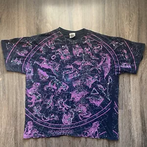 Vintage Liquid Blue Astrology 1993 Constellation Tee Shirt Size XL AOP - Picture 1 of 10