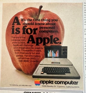 "Selten 1977 ""A ist für Apple""." Apple II Druckanzeige - Bild 1 von 2