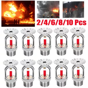 2/6/8/10 Pcs Globe 155°F Chrome Pendent Fire Sprinkler Head 1/2" Quick Response - Picture 1 of 14