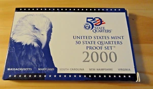 2000 S Proof State Quarter Set Gem  5 Coins CN-Clad US Mint - Picture 1 of 4