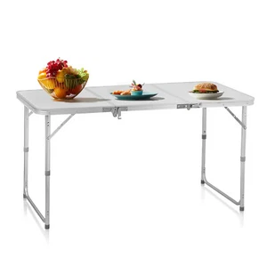 4ft Folding Portable Camping Table Aluminum Outdoor Table Adjustable Height - Picture 1 of 8