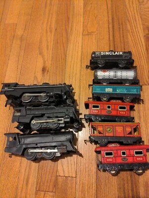 Vintage Marx O Scale Train Lot- 3 locomotives 6 cars - Image 1 of 3