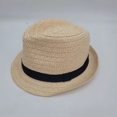 Sombrero Fedora Cat & Jack Bebé Niños Beige Crema Negro Talla S-M  Foto 1 de 4