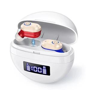 Digital Rechargeable Invisible In Ear Hearing Aids For Seniors With Charging Box - Picture 1 of 7