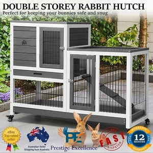 Alopet Rabbit Hutch Chicken Coop House Run Wooden Pet Cage Wheels Guinea Pig Bun - Picture 1 of 11