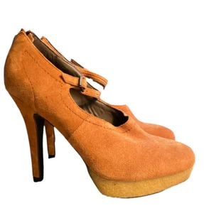 Bacio 61 Violino suede Mary Jane platform heels size 10 cinnamon  - Picture 1 of 7