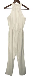 Mono J Richards para mujer pequeño satén crema recogido sin mangas cuello falso halter - Imagen 1 de 14
