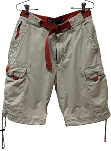 Abercrombie & Fitch Tan T-2083 Paratrooper Cargo Shorts Orange Belt Men's 30 - Picture 1 of 10