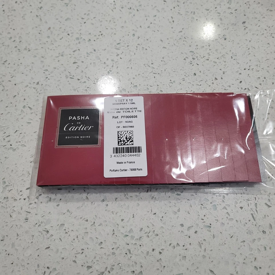 Cartier Pasha Edition Noire Hombres EDT Spray 1.5ml 0.05 OZ Lote de 12, Nuevo Foto 1 de 2