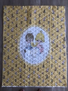 VTG PRE-QUILTED Baby Fabric Panel Sharing Special Moments 1985 Samuel Butcher - Picture 1 of 4