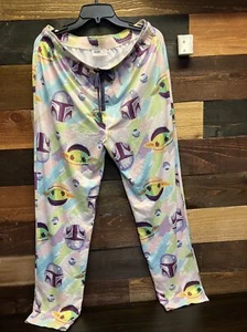 Star Wars Damen-Pyjamahose Schlafjogger mandalorianisch Baby Yoda Größe Medium - Bild 1 von 6