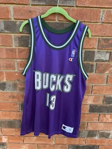 Glenn "Big Dog" Robinson VTG Champion 1993 Milwaukee Bucks PURPLE JERSEY Size 44 - Picture 1 of 7