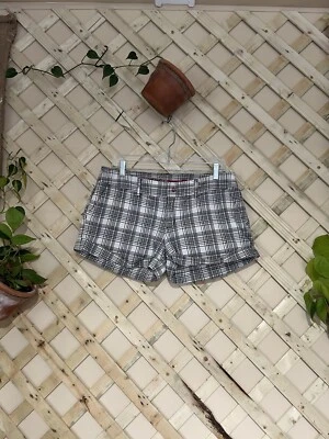  Volcom Pacmeister Talla 11 Negro Y Marfil Algodón A Cuadros Tiro Bajo Puños Foto 1 de 4