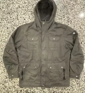 Kuhl Kollusion Jacket Men's Large Gray Fleece Lined Carbon Full Zip Hooded - Picture 1 of 15