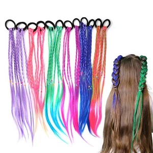 17 Inch Girls Rubber Bands Hair Extensions for Kids Crazy Hair Day Accessorie... - Picture 1 of 7
