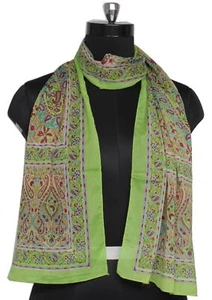Sushila sciarpa collo donna panna vintage misto seta stampata stola floreale 64" x 18" - Foto 1 di 6