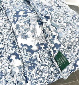 Ralph Lauren Tamarind Porcelain Bird Twin Blue & White Comforter Cotton Flaw