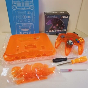 N64 Shell Replacement NEON ORANGE w/ Matching Controller, tools, Nintendo Bits - Picture 1 of 24