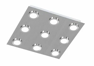 Wofi LED Deckenleuchte 9 flammig je 210lm Nickel matt Quadratisch 27W 4x35x35cm - Imagen 1 de 1