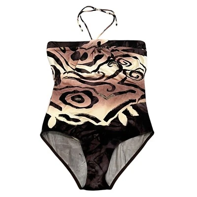 Traje de baño Sunflair Jutta Friemann cuello halter de una pieza con estampado tribal y cuentas Foto 1 de 4