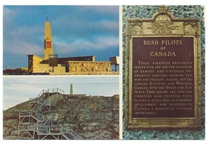 Bush Pilots Of Canada Yellowknife N.W.T. NT Old Town Monument Postcard - Imagen 1 de 2