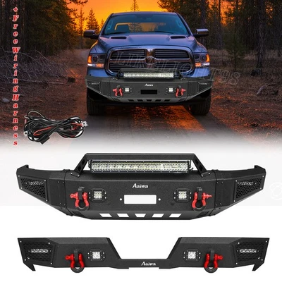 Parachoques delantero y trasero Aaiwa para Dodge Ram 1500/2500/3500 1994-2001 con placa de cabrestante Foto 1 de 4