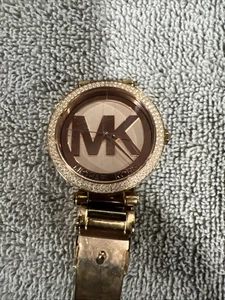Michael Kors MK5865 Parker Rose Gold MK Logo Dial Analog Women's Watch Read Desc - Picture 1 of 4