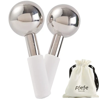 "Globos de Hielo de Pfefe para Rostro y Ojos, Irrompibles Acero Inoxidable Cryo Blanco" Foto 1 de 4