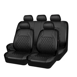 Car Seat Covers PU Leather Front Rear Full Set Cushion Protector Accessories - Imagen 1 de 13