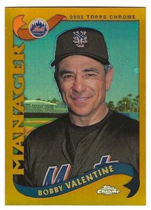 2002 Topps Chrome Gold Refractor #289 Bobby Valentine MG New York Mets BV$2.50 - Picture 1 of 1