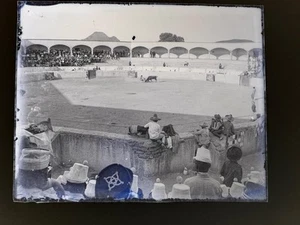 4x5 c1915 CIUDAD JUAREZ Dry Glass Negative PLAZA de TOROS Chihuahua MEXICO - Picture 1 of 2