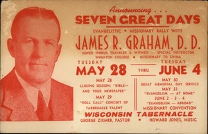 Milwaukee, WI James Graham Evangelista, Tabernáculo Religioso de Wisconsin, Publicidad - Imagen 1 de 2