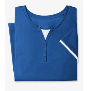 New Woman Within Layered Tee 30/32 3x Shirt Bright Cobalt Blue Plus - Picture 1 of 11