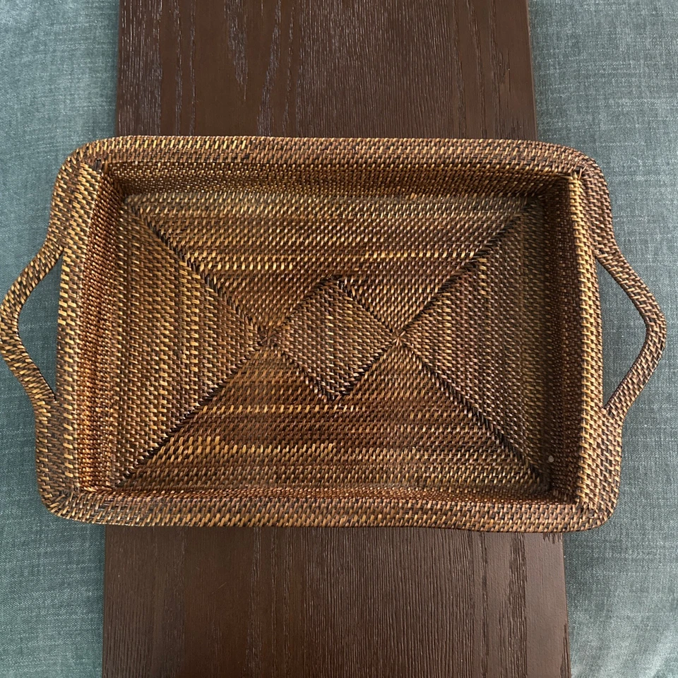 Bandeja para servir de mimbre Pampered Chef Woven Selections con asas Foto 1 de 4