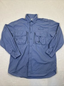 Cabela's GuideWear Shirt Long Sleeve Vented Fishing Outdoor Blue Men's Large - Picture 1 of 16