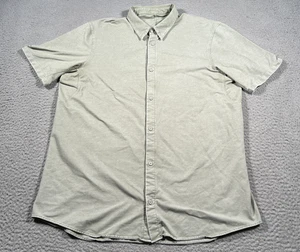 Camicia Lululemon uomo M/L verde con bottoni manica corta casual preppy - Foto 1 di 7