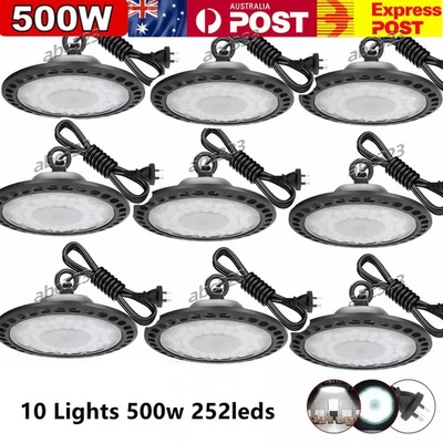 10 X 500W UFO LED High Bay Light Shop Industrial Workshop Warehouse Factory Lamp - image 1 of 4