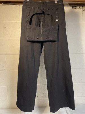 1940 Era USN Marina de los Estados Unidos Uniforme Pantalones de Vestir 13 Botones Azul Lana Pato Donald De Colección Foto 1 de 4