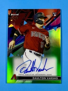 2021 Topps Finest - Daulton Varsho (RC) #FA-DV Rookie GREEN Refractor /99 AUTO - Picture 1 of 2