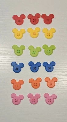 Sticko Disney Botones Adhesivos Mickey Mouse Lote De 18 Fuera De Stock Costura Álbum De Recortes Foto 1 de 2