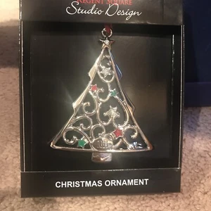 STUDIO Design 2023 Christmas xmas Tree Silver ornament new - Picture 1 of 1